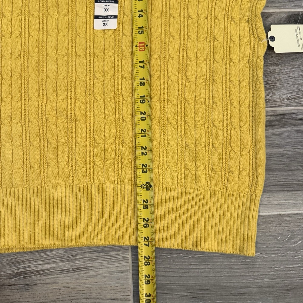St. Johns‎ Bay Cable Knit Sweater Womens 3X Yellow Cotton Blend Long Sleeve NEW - Picture 7 of 9